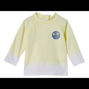 Baby boys 3 - 6 months Rashguard swim  top - NEW Lemon yellow